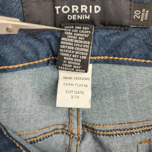 Torrid Skinny Cropped Jeggings 20 Dark Wash Cotton Stretch Denim Faux Pockets - Picture 8 of 10
